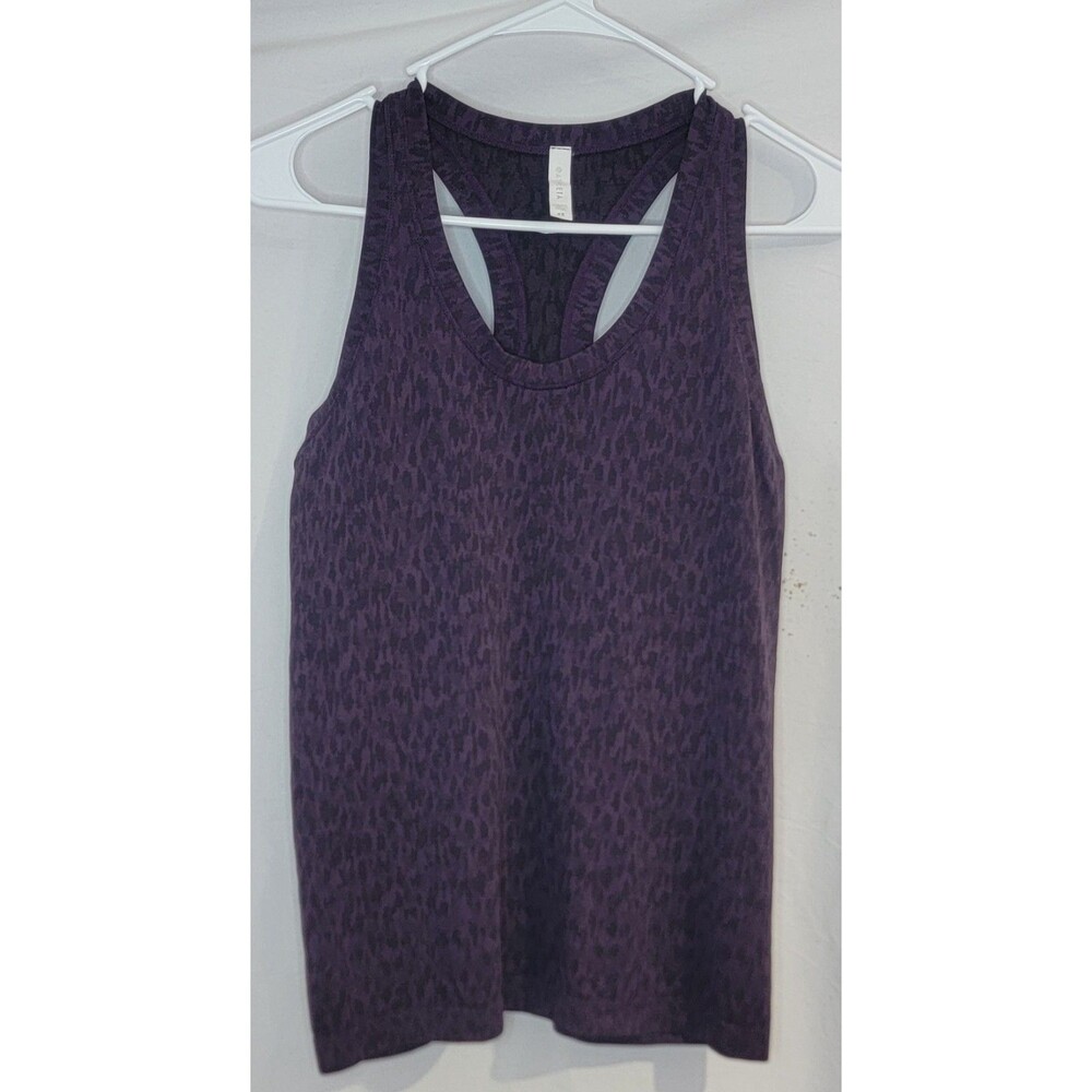 Athleta Momentum Womens XS racer back Tank Purple Black Yoga Gym Longer Style - Picture 8 of 10